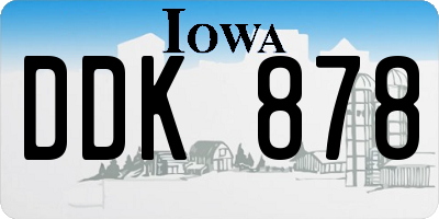 IA license plate DDK878
