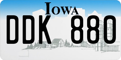 IA license plate DDK880