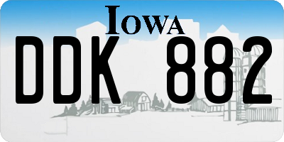 IA license plate DDK882