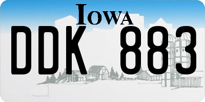 IA license plate DDK883