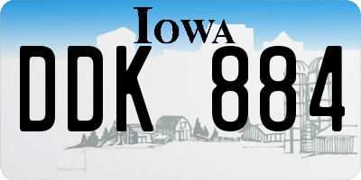 IA license plate DDK884