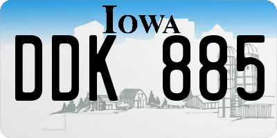 IA license plate DDK885