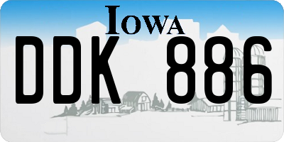 IA license plate DDK886