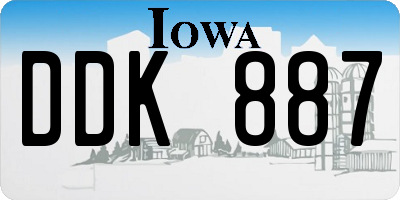 IA license plate DDK887