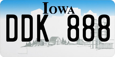 IA license plate DDK888