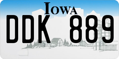 IA license plate DDK889