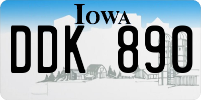 IA license plate DDK890