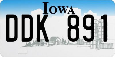 IA license plate DDK891