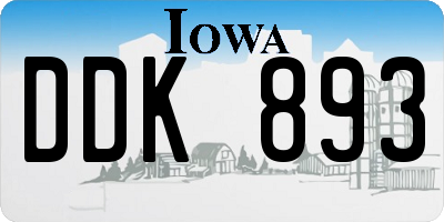 IA license plate DDK893