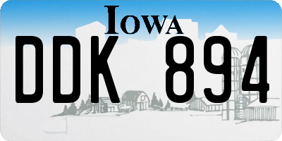 IA license plate DDK894