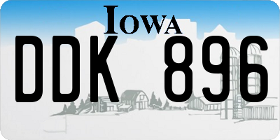 IA license plate DDK896
