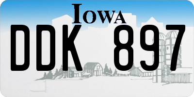 IA license plate DDK897