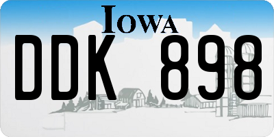 IA license plate DDK898