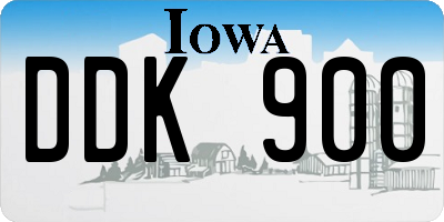IA license plate DDK900