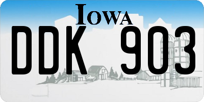 IA license plate DDK903