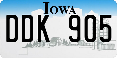 IA license plate DDK905