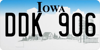 IA license plate DDK906
