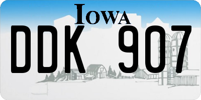 IA license plate DDK907