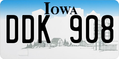 IA license plate DDK908