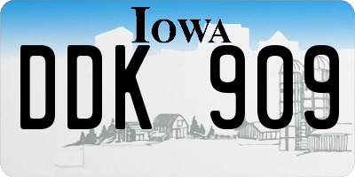 IA license plate DDK909