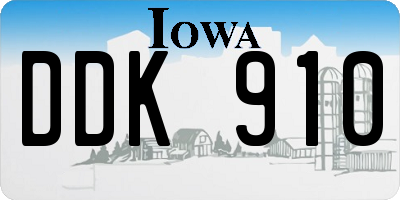 IA license plate DDK910