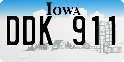 IA license plate DDK911