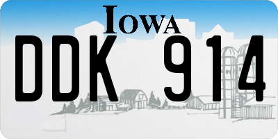 IA license plate DDK914