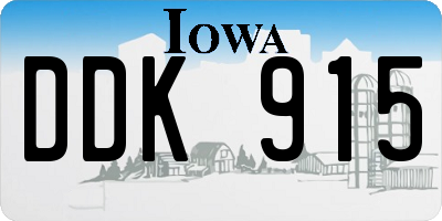 IA license plate DDK915