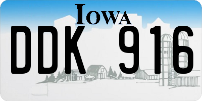 IA license plate DDK916