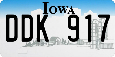 IA license plate DDK917