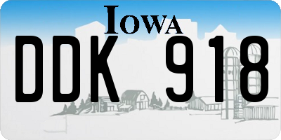 IA license plate DDK918