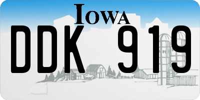 IA license plate DDK919