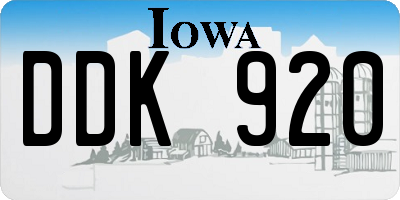 IA license plate DDK920