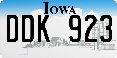 IA license plate DDK923