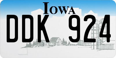 IA license plate DDK924