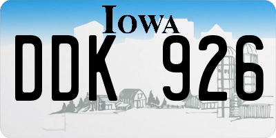 IA license plate DDK926