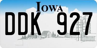 IA license plate DDK927