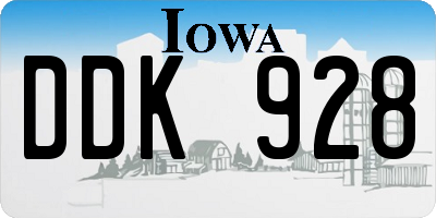 IA license plate DDK928