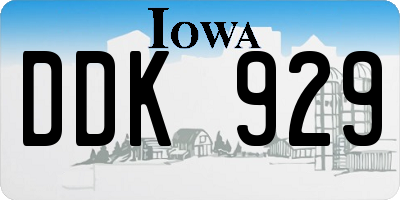IA license plate DDK929