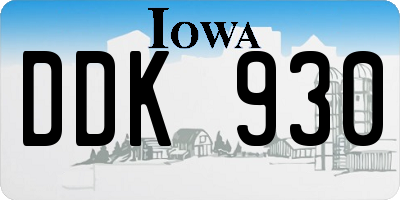IA license plate DDK930