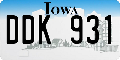 IA license plate DDK931