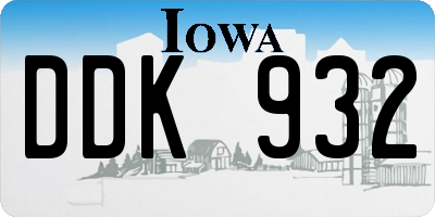 IA license plate DDK932