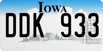 IA license plate DDK933