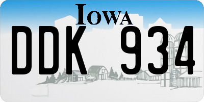 IA license plate DDK934