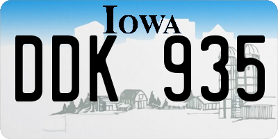 IA license plate DDK935