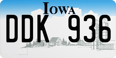 IA license plate DDK936
