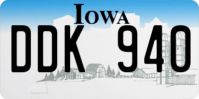 IA license plate DDK940