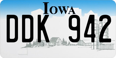 IA license plate DDK942