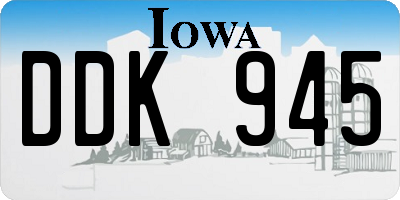 IA license plate DDK945
