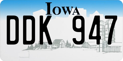 IA license plate DDK947